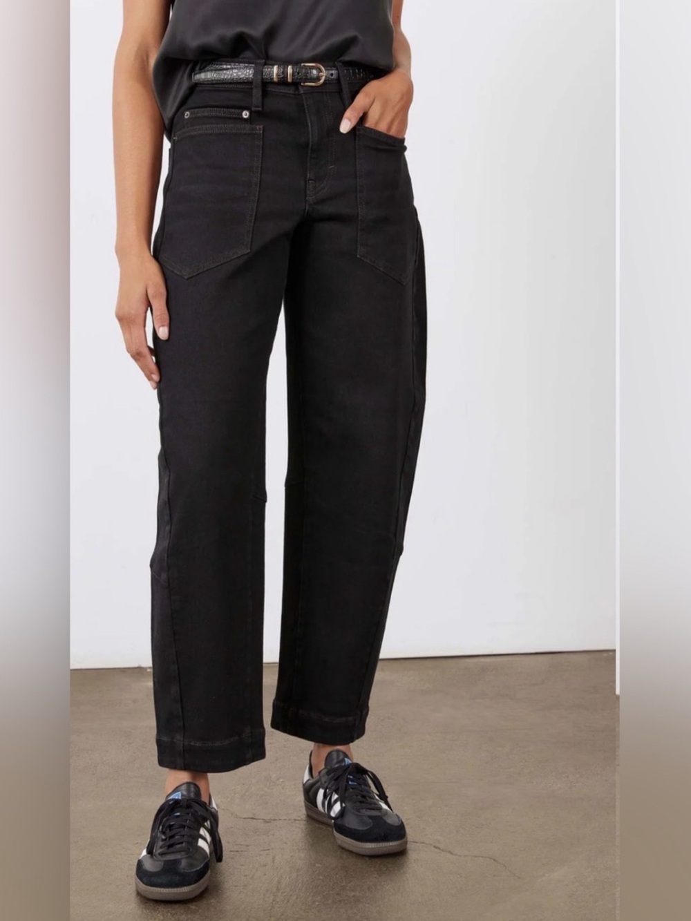 New Ruti The Slouchy Jeans 2.0 Dusted Black Barrel Leg Size 4 $269